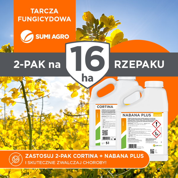 tarcza fungicydowa 2-pak na 16 ha rzepaku nabana plus cortina